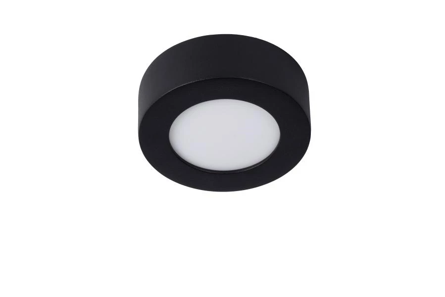 Lucide BRICE-LED - Lámpara de techo Baño - Ø 11,7 cm - LED Regul. - 1x8W 3000K - IP44 - Negro - apagado